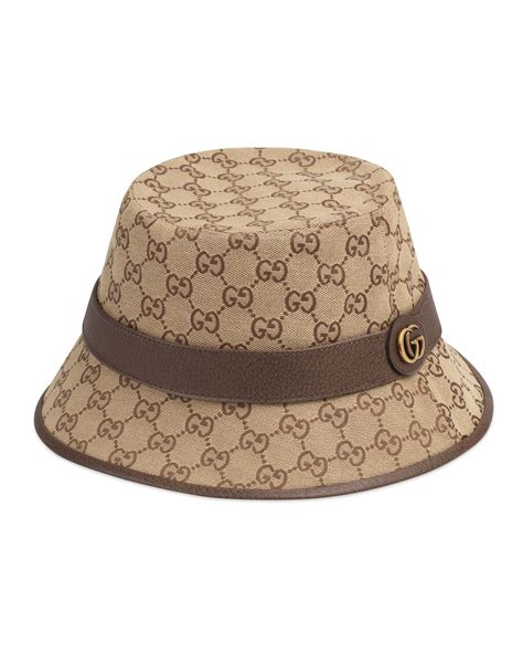 gucci gg canvas cap - natural - hats|who made Gucci bucket hat.